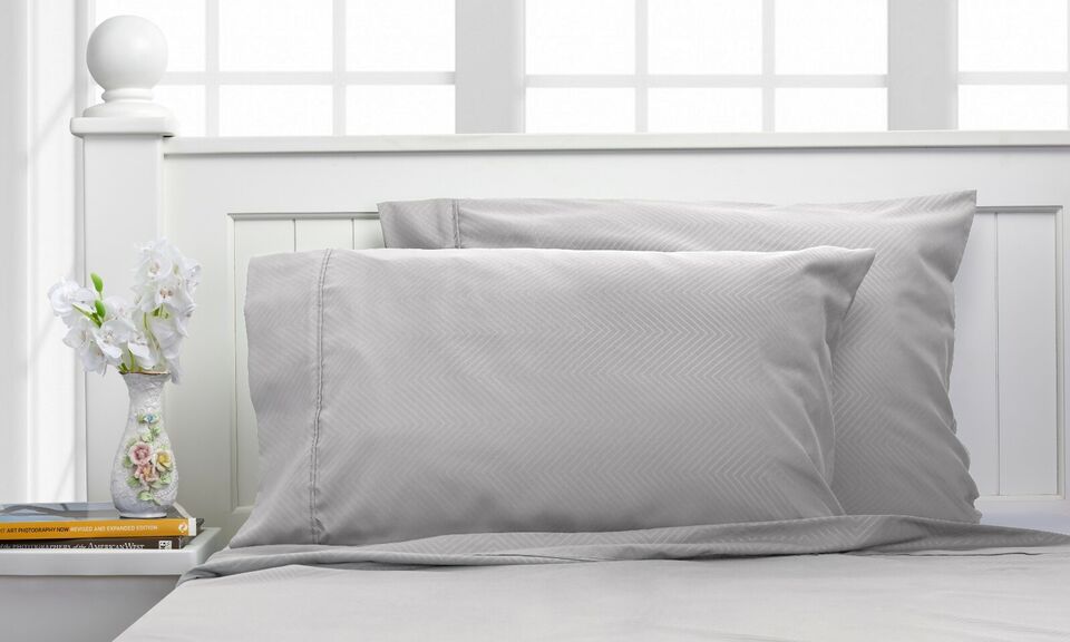 Bamboo 1800 Count Chevron Embossed Ultra Soft 4-Piece Sheet Set  